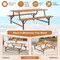 Natural Acacia Wood Patio Picnic Table And Bench Set 6-Person Outdoor